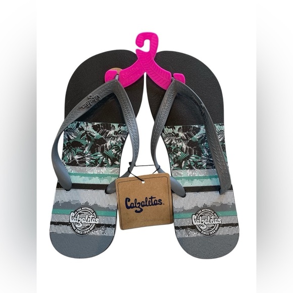 Calzaletas Tropical Floral Flip-flops women’s sz 9 NWT - Picture 1 of 2
